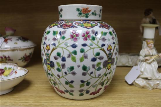 A Chinese famille rose jar and cover height 21cm